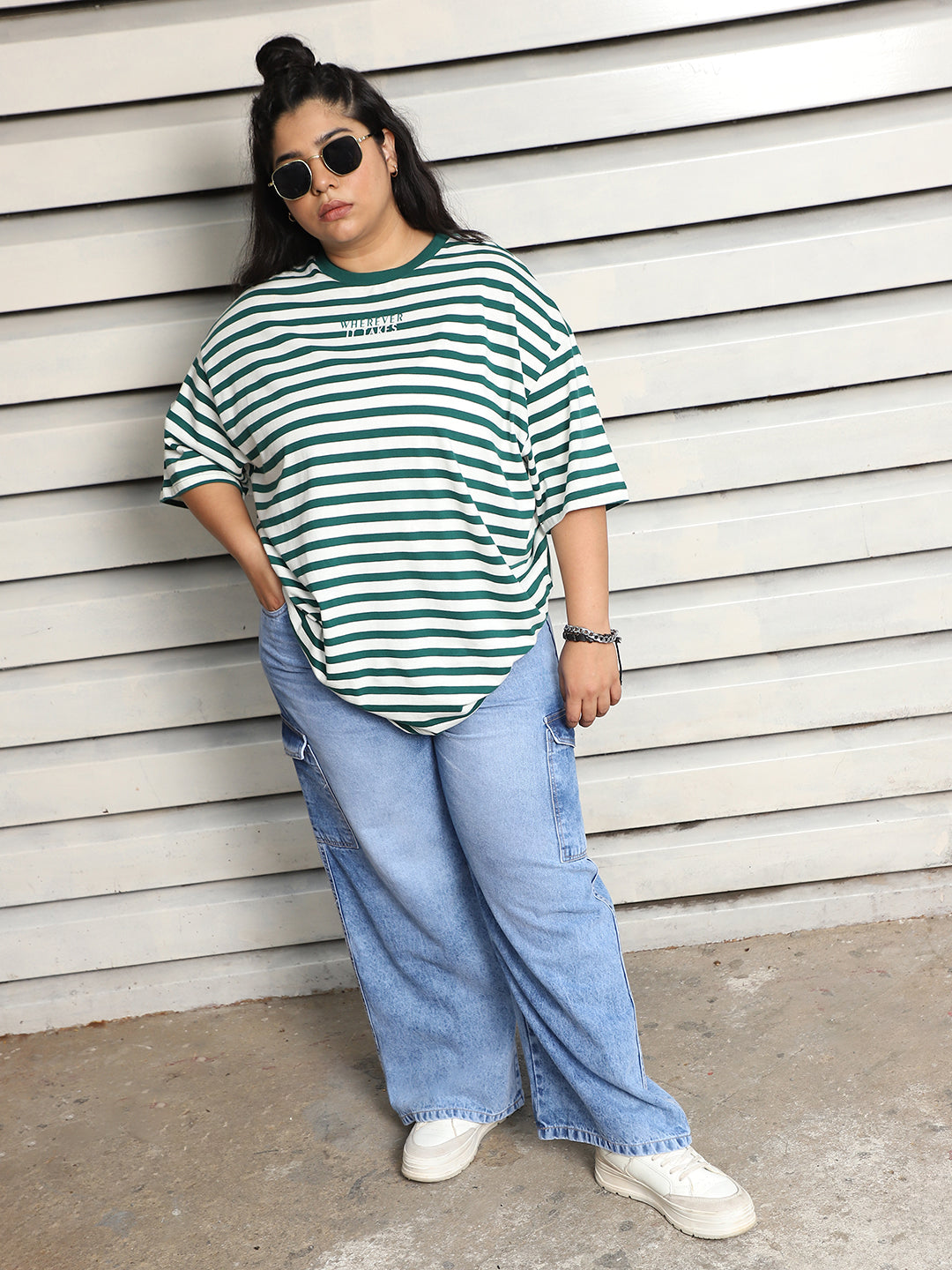 Pure Cotton Plus Size Drop-Shoulder Sleeves Oversized T-shirt