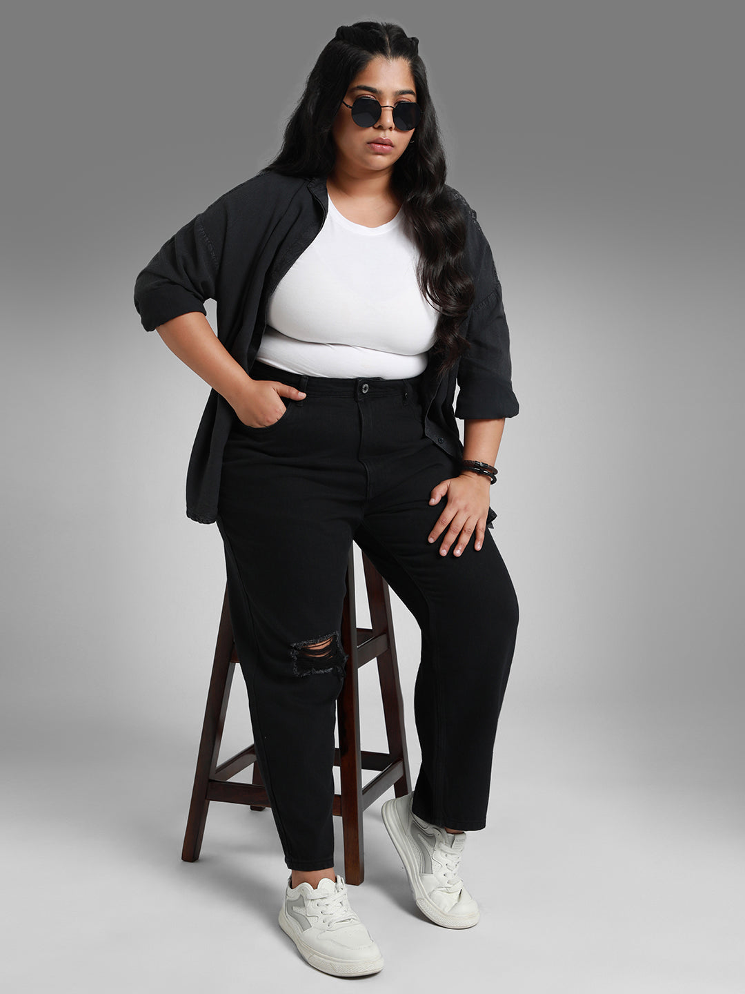Women Plus Size High-Rise Jeans
