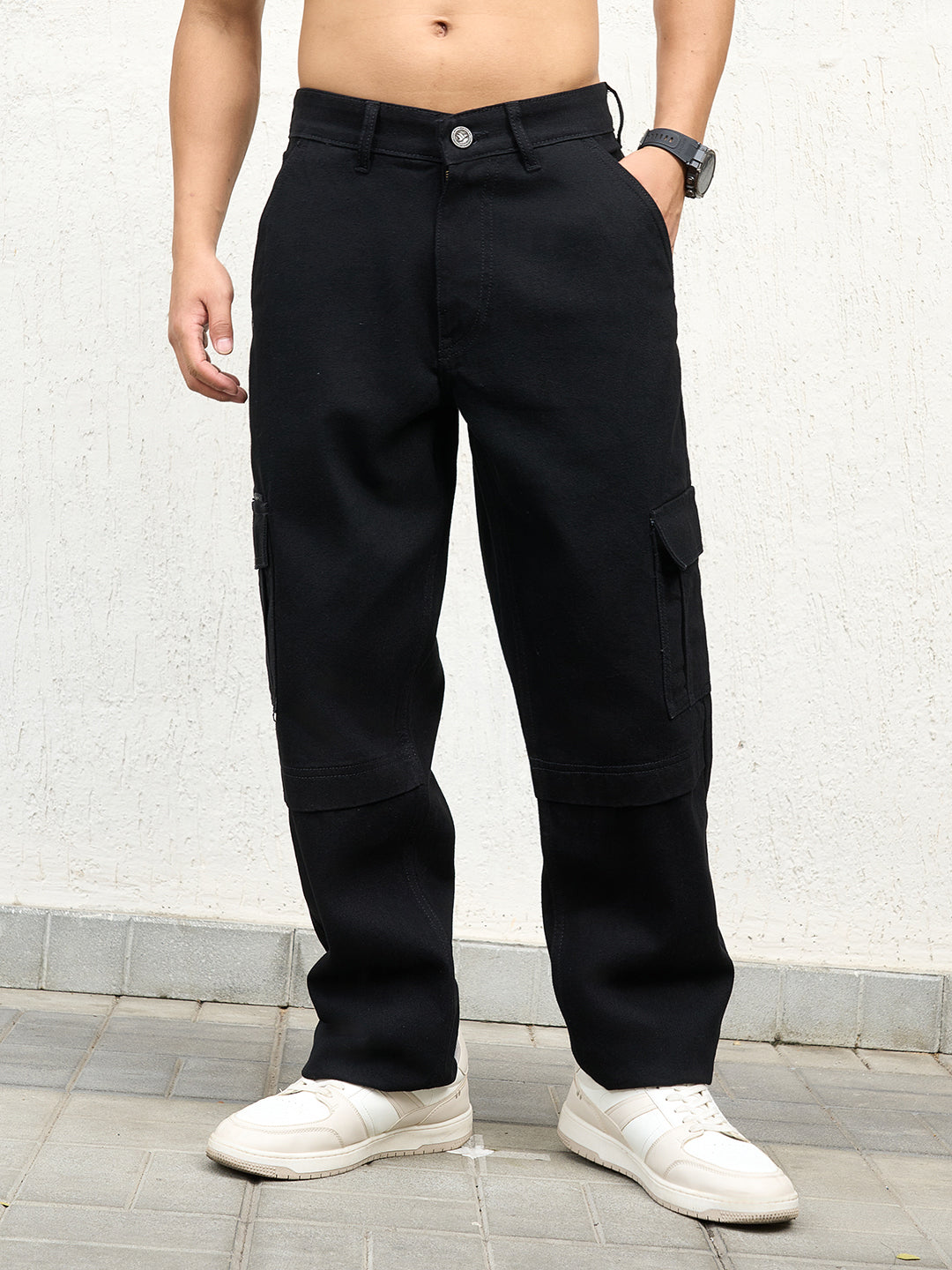 Hubberholme Men Straight Fit Cotton Cargo Jeans