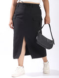 High Star Plus Size Women Midi Cargo Korean Skirt