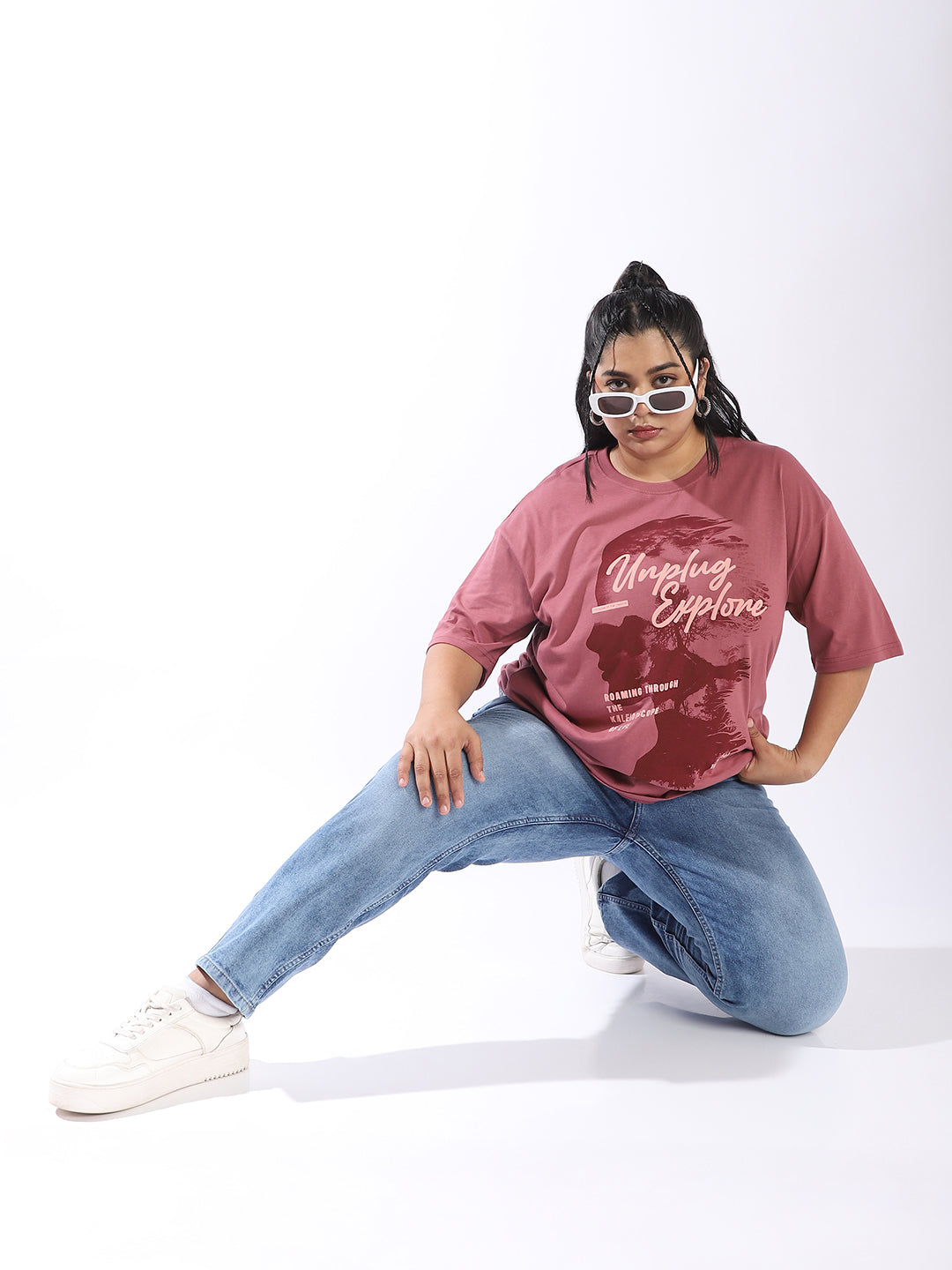 High Star Women Oversized Printed T-shirt