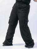 High Star Plus Size Women Wide Leg Solid Korean Trouser