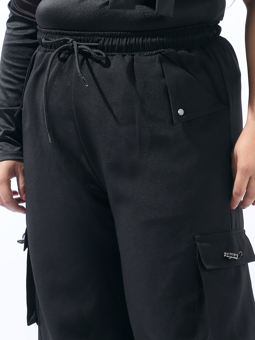 High Star Plus Size Women Wide Leg Solid Korean Trouser