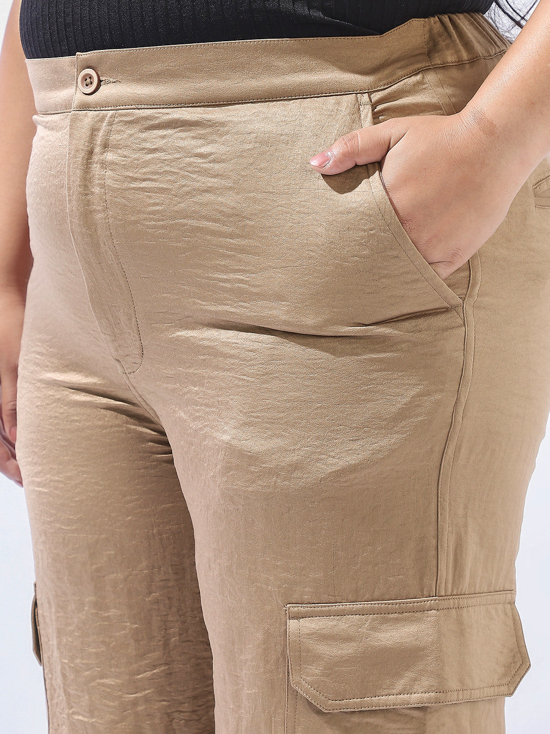 High Star Plus Size Women Wide Leg Fit Casual Korean Trouser