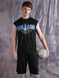 Hubberholme Men Printed Oversized Crew Neck Sleeveless Co-ord
