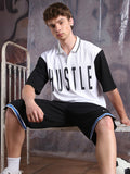 Hubberholme Men Streetletics Printed T-Shirt & Shorts Oversized fit Mesh Co-ord Set