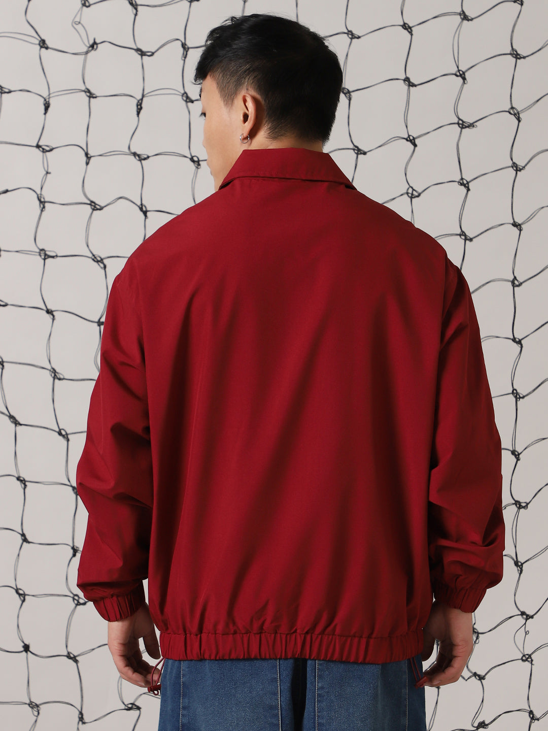 Hubberholme Men Geometric Lightweight Bomber Jacket