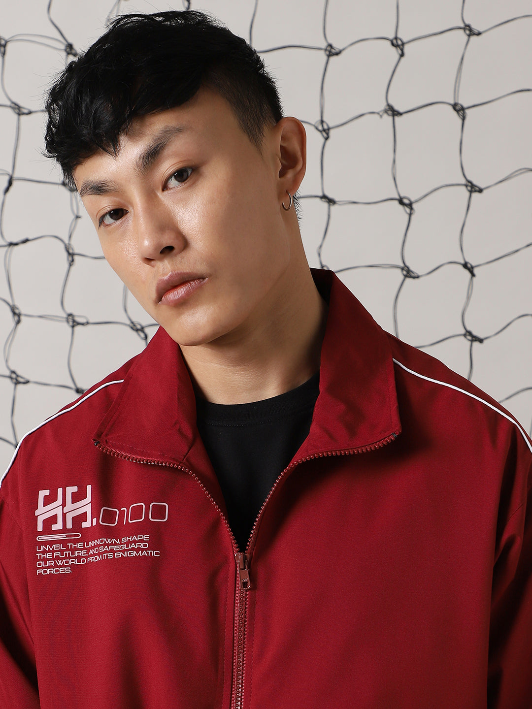 Hubberholme Men Geometric Lightweight Bomber Jacket