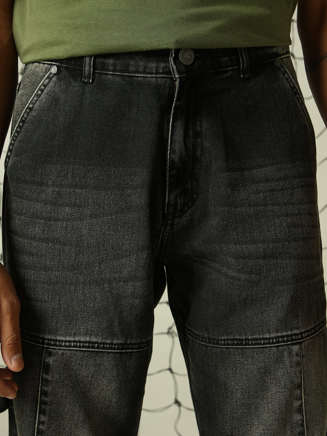 Hubberholme Men Straight Leg Straight Fit Highly Distressed Heavy Fade Jeans