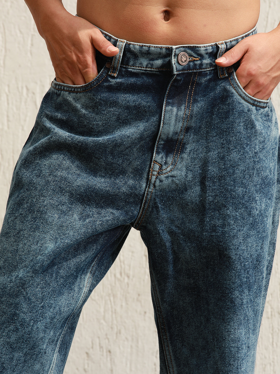 Hubberholme Men Straight Fit Clean Look Light Fade Pure Cotton Jeans