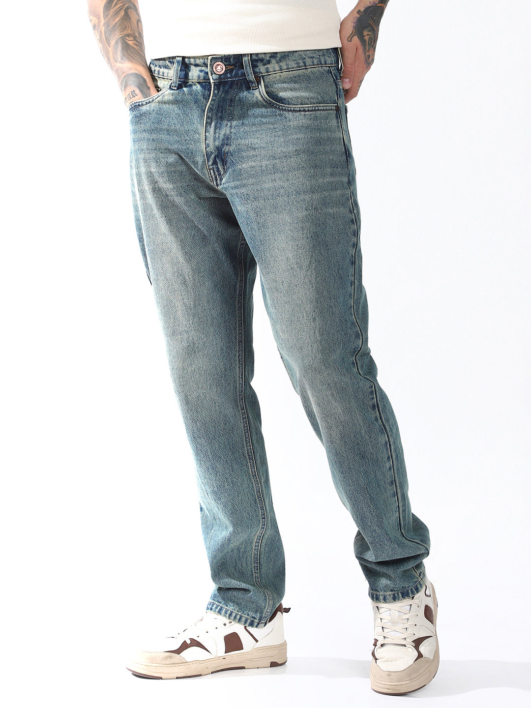 Hubberholme Men Comfort Relaxed Fit Heavy Fade Jeans