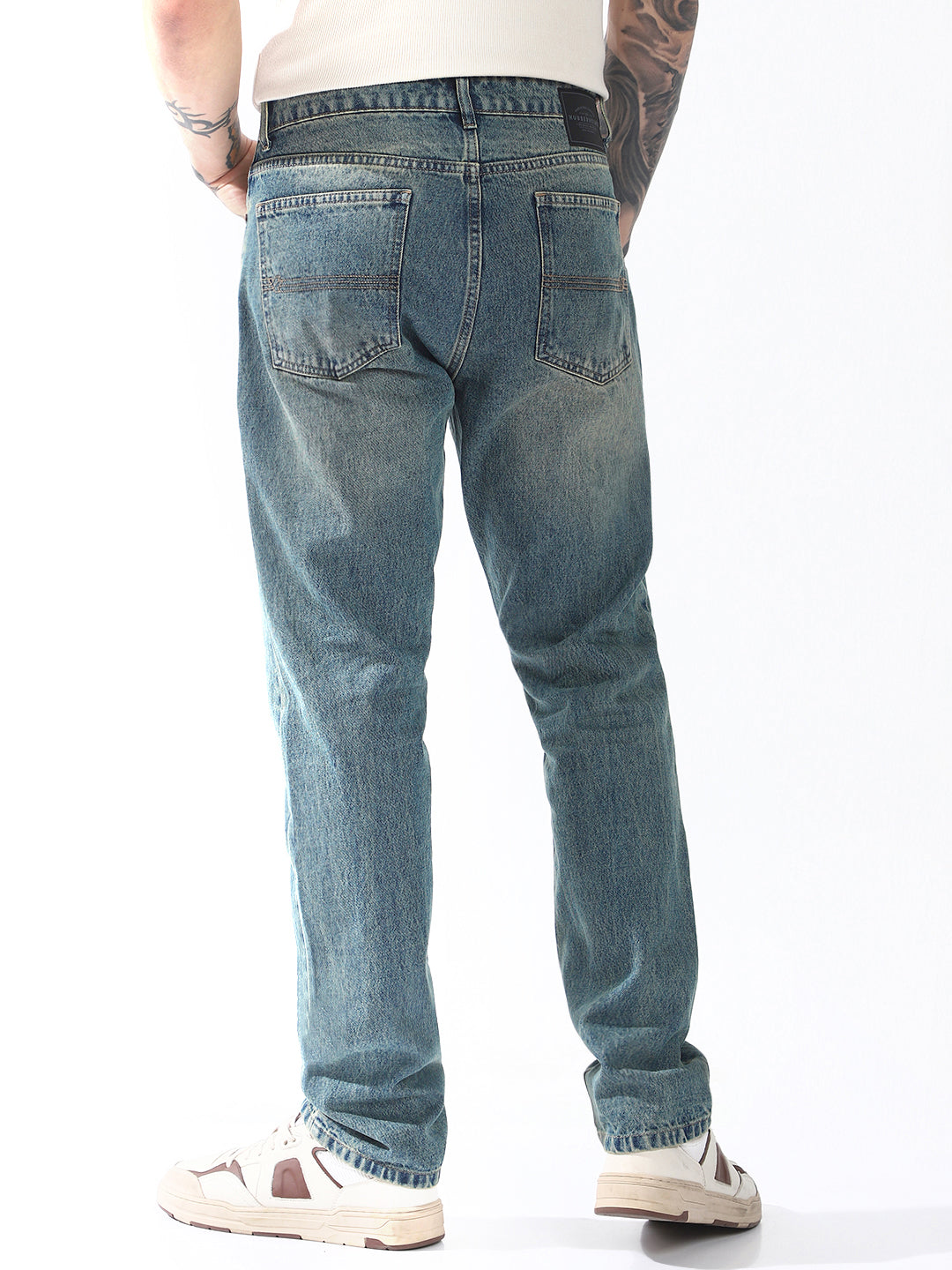 Hubberholme Men Comfort Relaxed Fit Heavy Fade Jeans