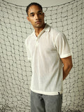 Hubberholme Men Classic Opaque Solid Cuban Collar Textured Fabric Oversized Casual T-Shirt