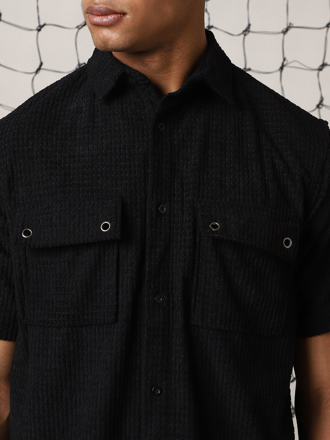 Hubberholme Men Classic Fit Textured Oversized Casual Shirt