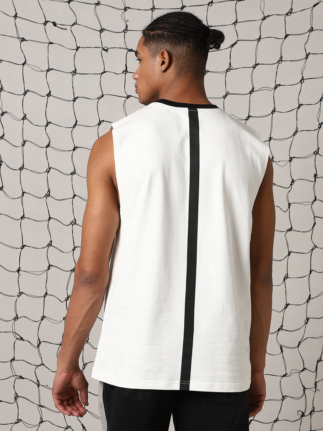 Hubberholme Men Graphic Printed Round Neck Cotton Oversized Vest Sleeveless T-shirt