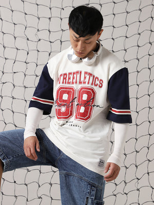 Hubberholme Men Colourblocked Varsity Printed Casual T-shirt