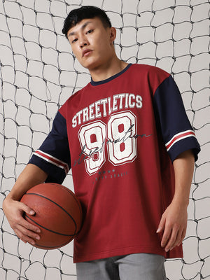 Hubberholme Men Colourblocked Varsity Printed T-shirt