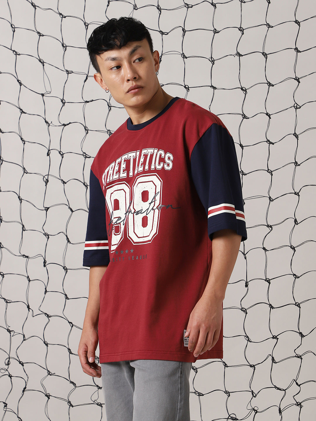 Hubberholme Men Colourblocked Varsity Printed T-shirt