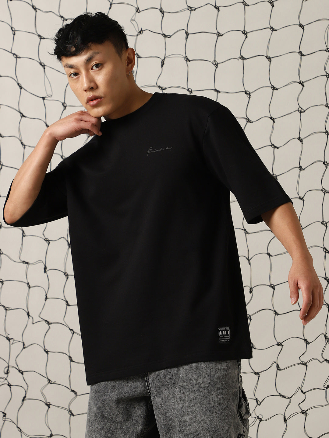 Hubberholme Men Round Neck Oversized T-shirt