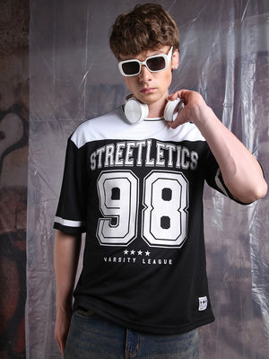 Hubberholme Men Streetletics Typography Printed Round Neck Relaxed Fit Mesh T-shirt