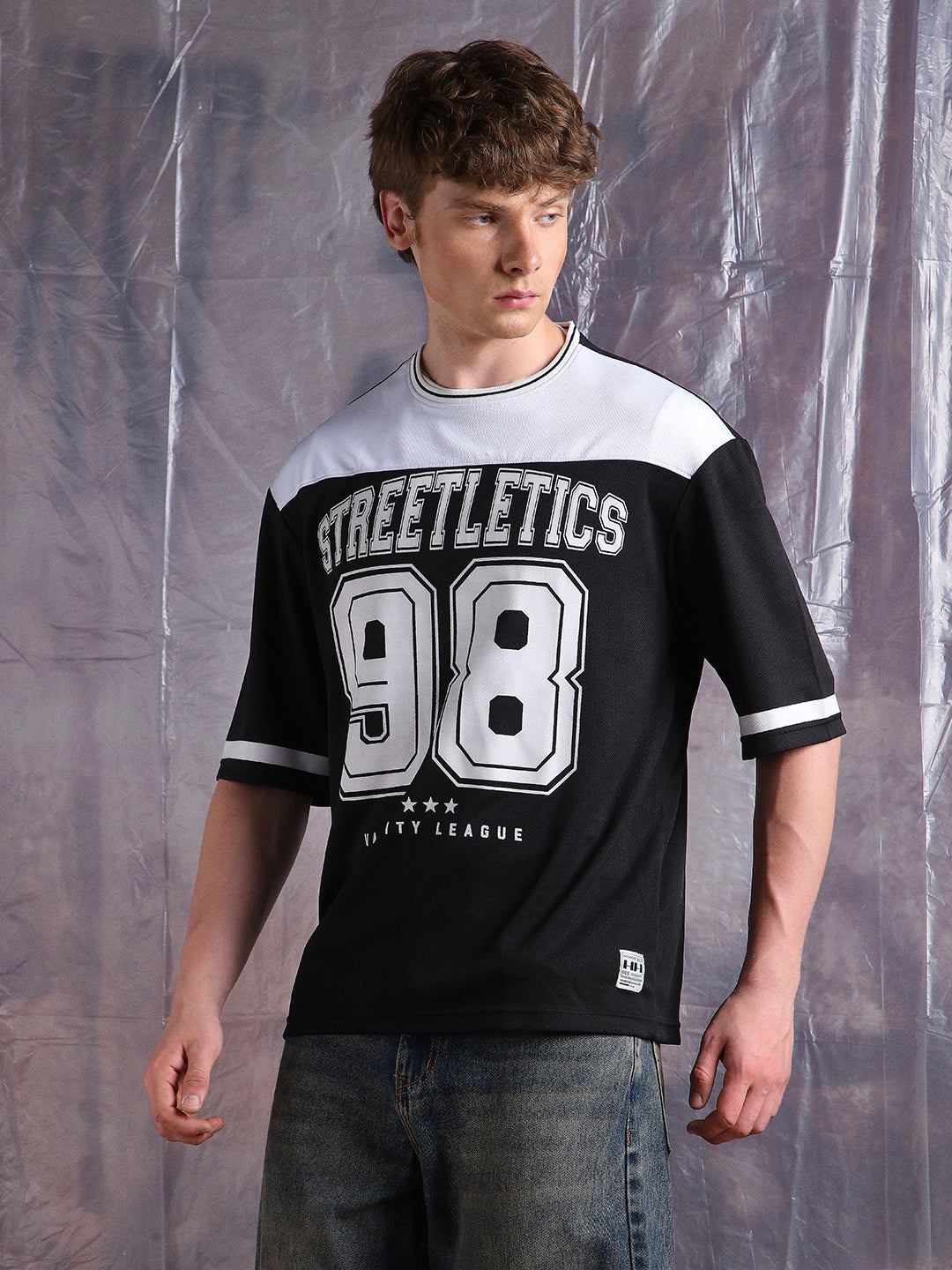 Hubberholme Men Streetletics Typography Printed Round Neck Relaxed Fit Mesh T-shirt
