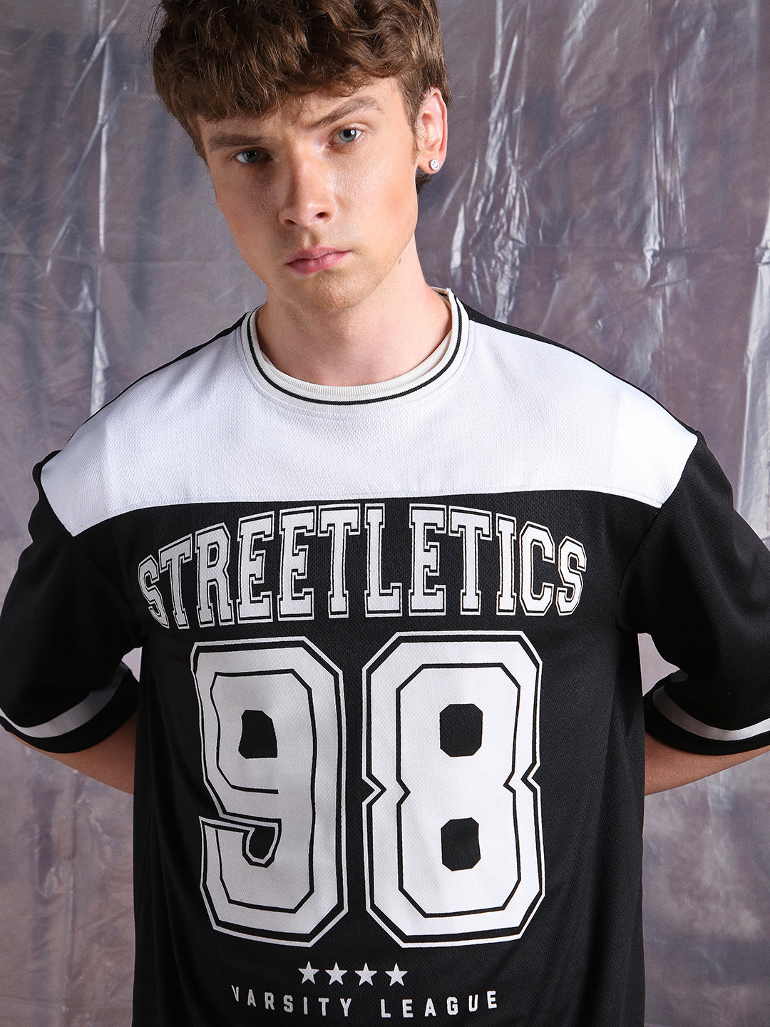 Hubberholme Men Streetletics Typography Printed Round Neck Relaxed Fit Mesh T-shirt