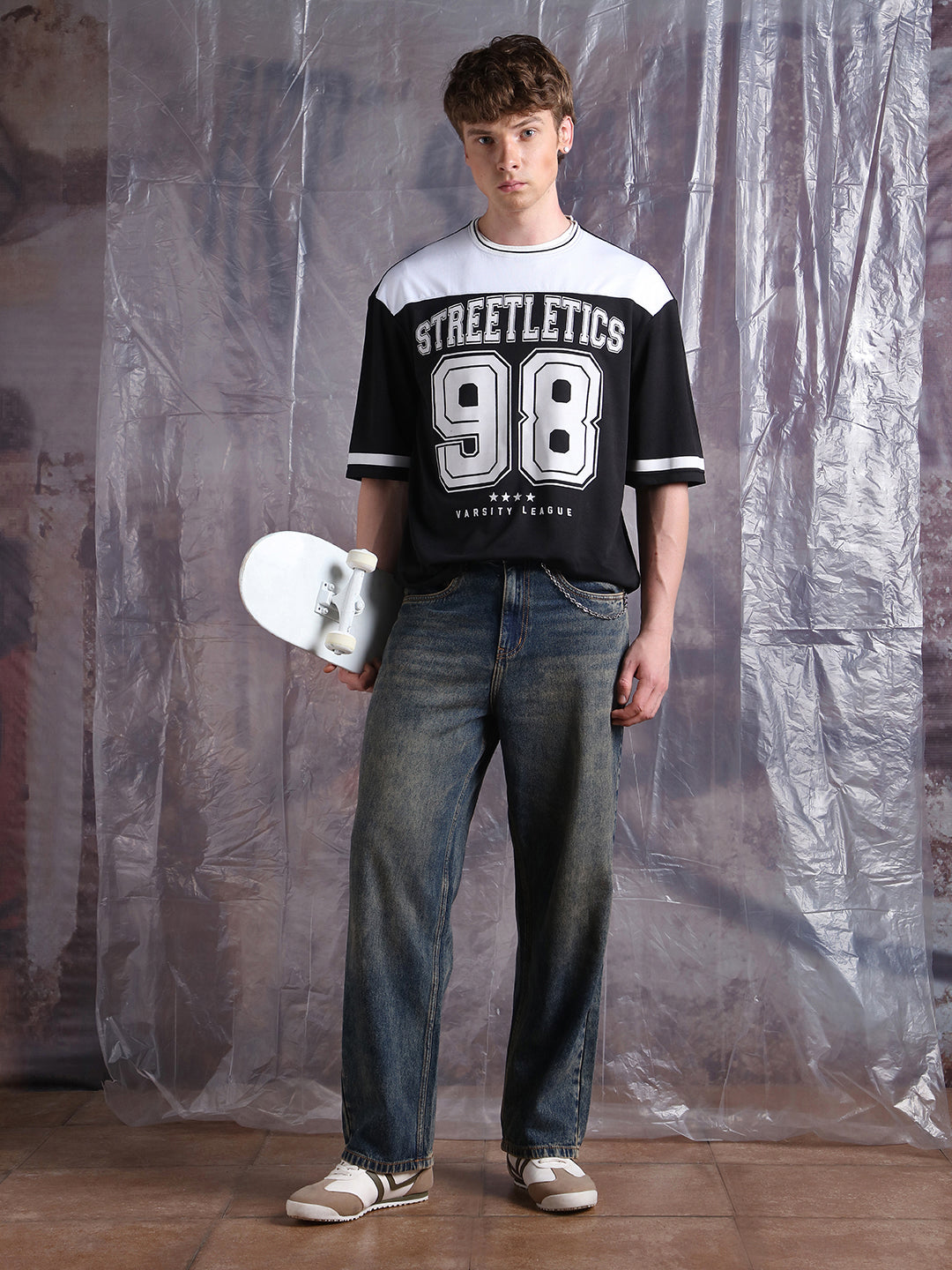Hubberholme Men Streetletics Typography Printed Round Neck Relaxed Fit Mesh T-shirt