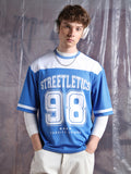 Hubberholme Men Streetletics Typography Printed Round Neck Relaxed Fit Mesh T-shirt
