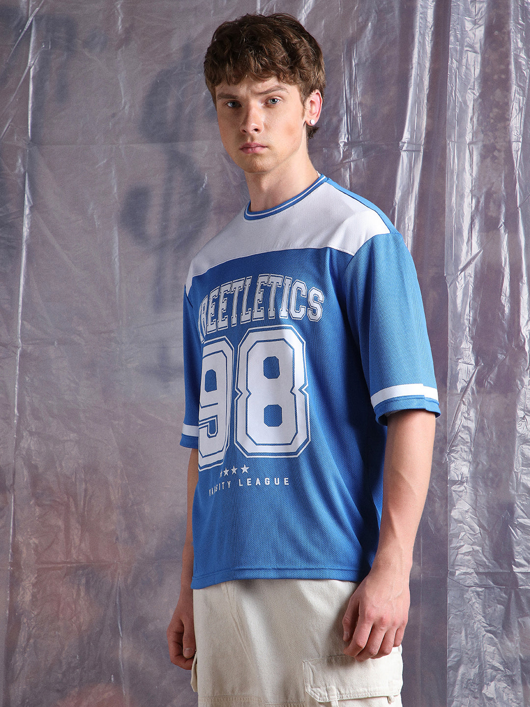 Hubberholme Men Streetletics Typography Printed Round Neck Relaxed Fit Mesh T-shirt