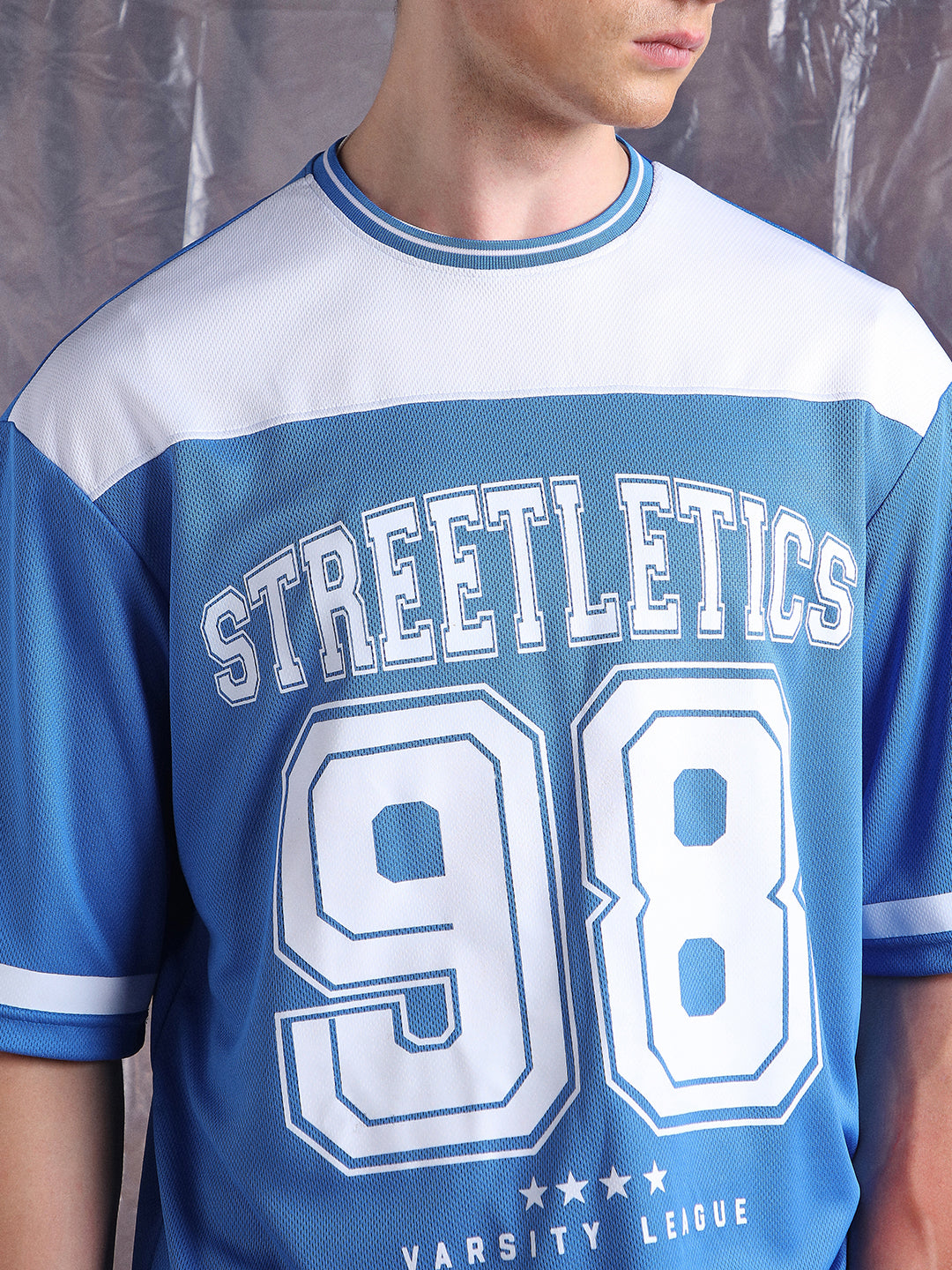 Hubberholme Men Streetletics Typography Printed Round Neck Relaxed Fit Mesh T-shirt