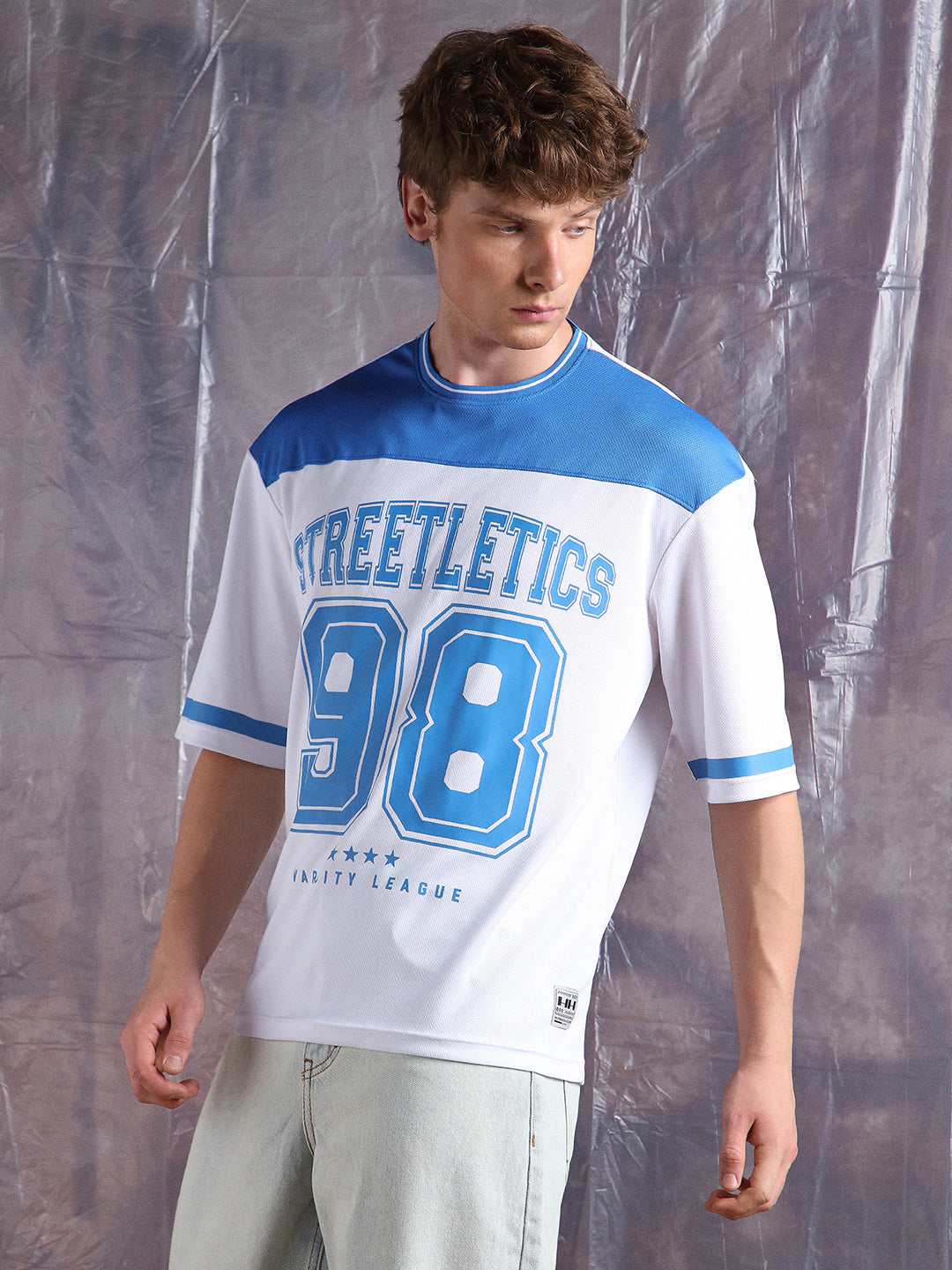 Hubberholme Men Streetletics Typography Printed Round Neck Relaxed Fit Mesh T-shirt