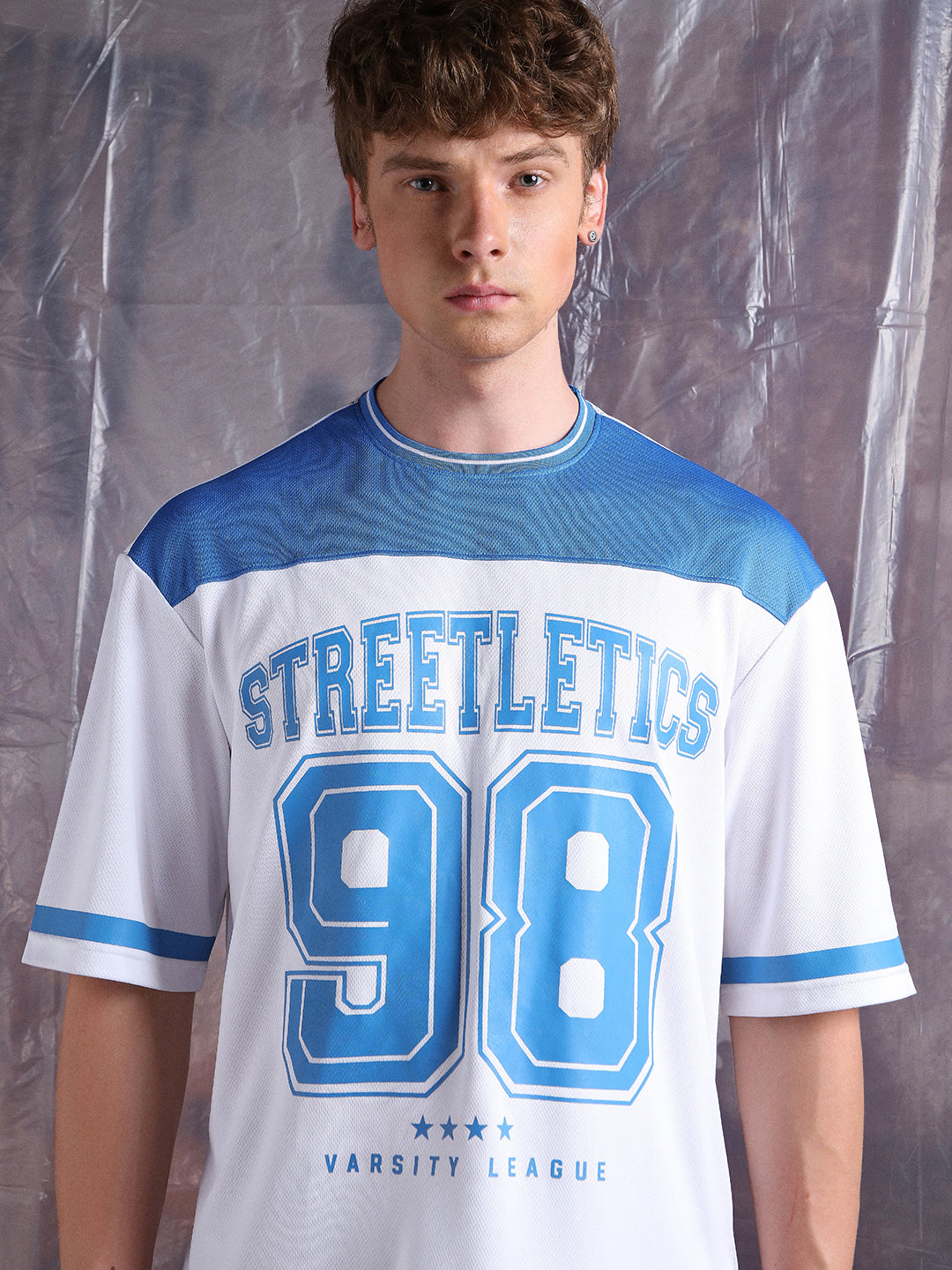 Hubberholme Men Streetletics Typography Printed Round Neck Relaxed Fit Mesh T-shirt