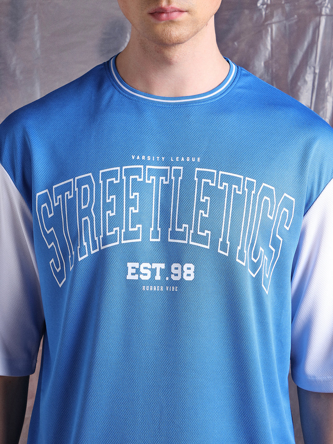Hubberholme Men Streetletics Typography Printed Round Neck Relaxed Fit Mesh T-shirt
