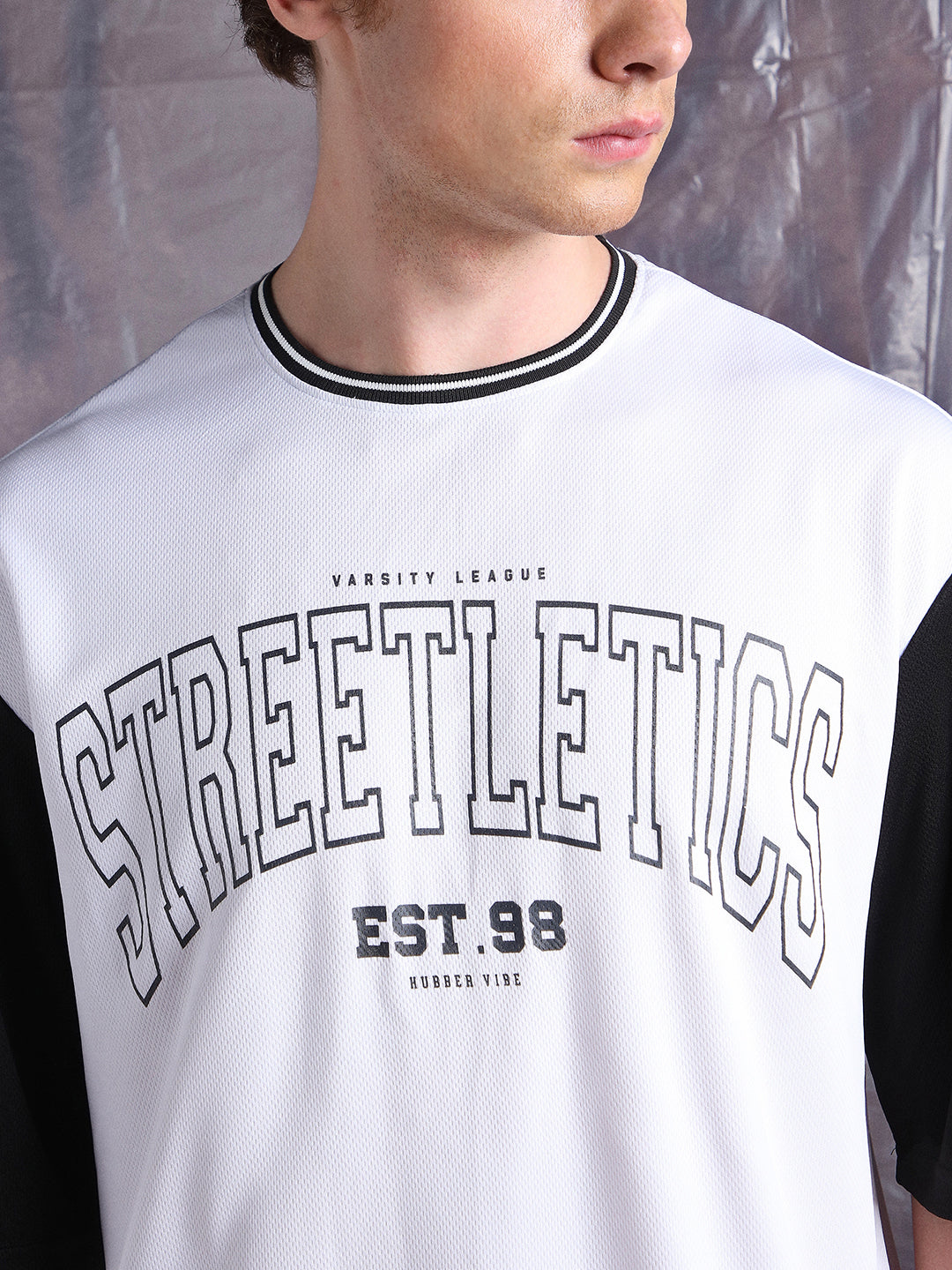 Hubberholme Men Streetletics Typography Printed Round Neck Relaxed Fit Mesh T-shirt