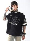 Hubberholme Men Typography Printed Round Neck Cotton Oversized T-shirt