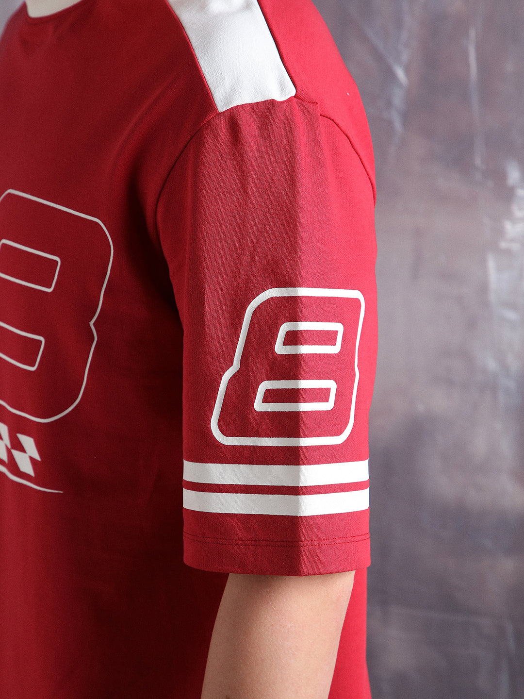Hubberholme Men Moto Varsity Graphic Printed Oversized Fit T-shirt