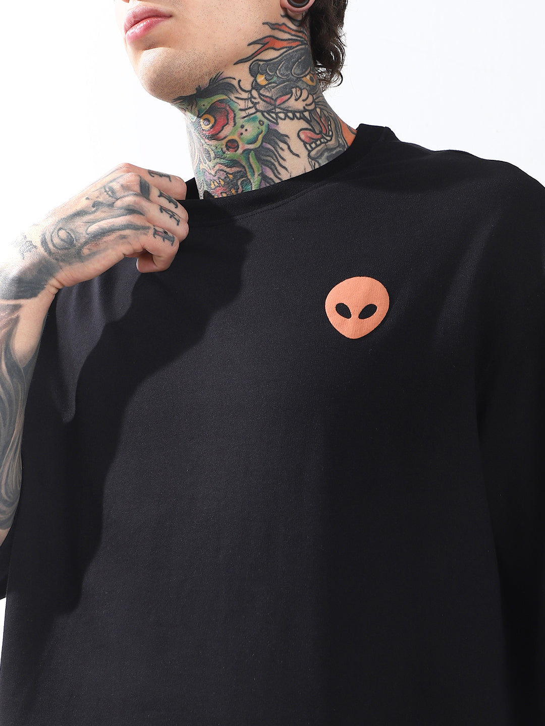 Hubberholme Men Typography Printed Round Neck Cotton Oversized T-shirt