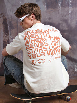 Hubberholme Men Cyborg Graphic Printed Oversized Fit T-shirt