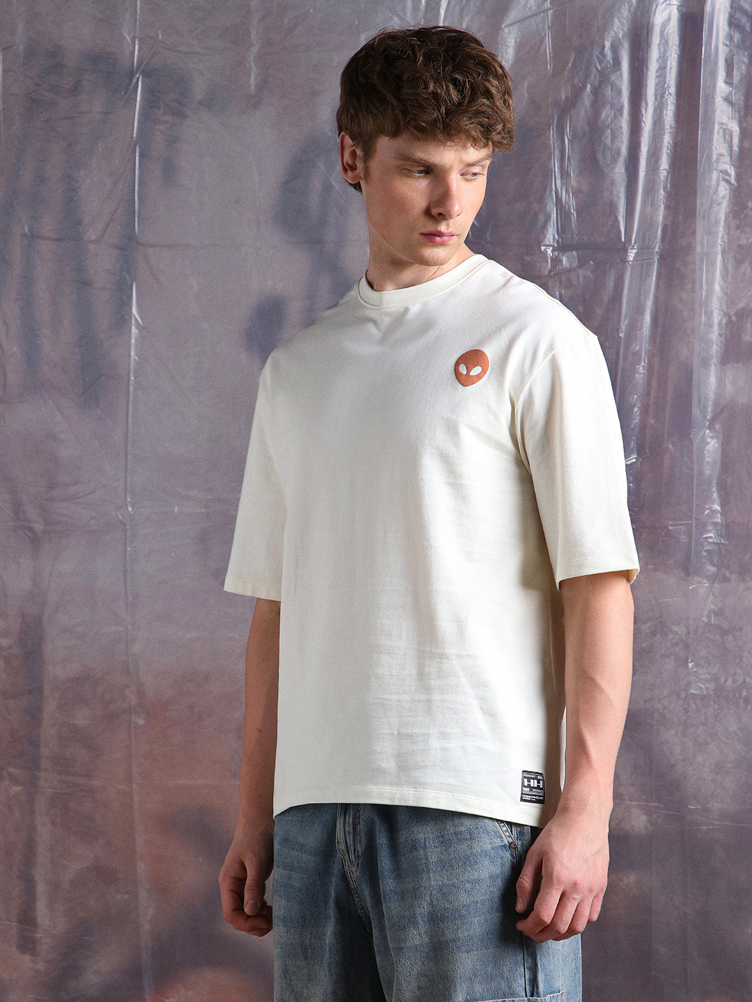 Hubberholme Men Cyborg Graphic Printed Oversized Fit T-shirt