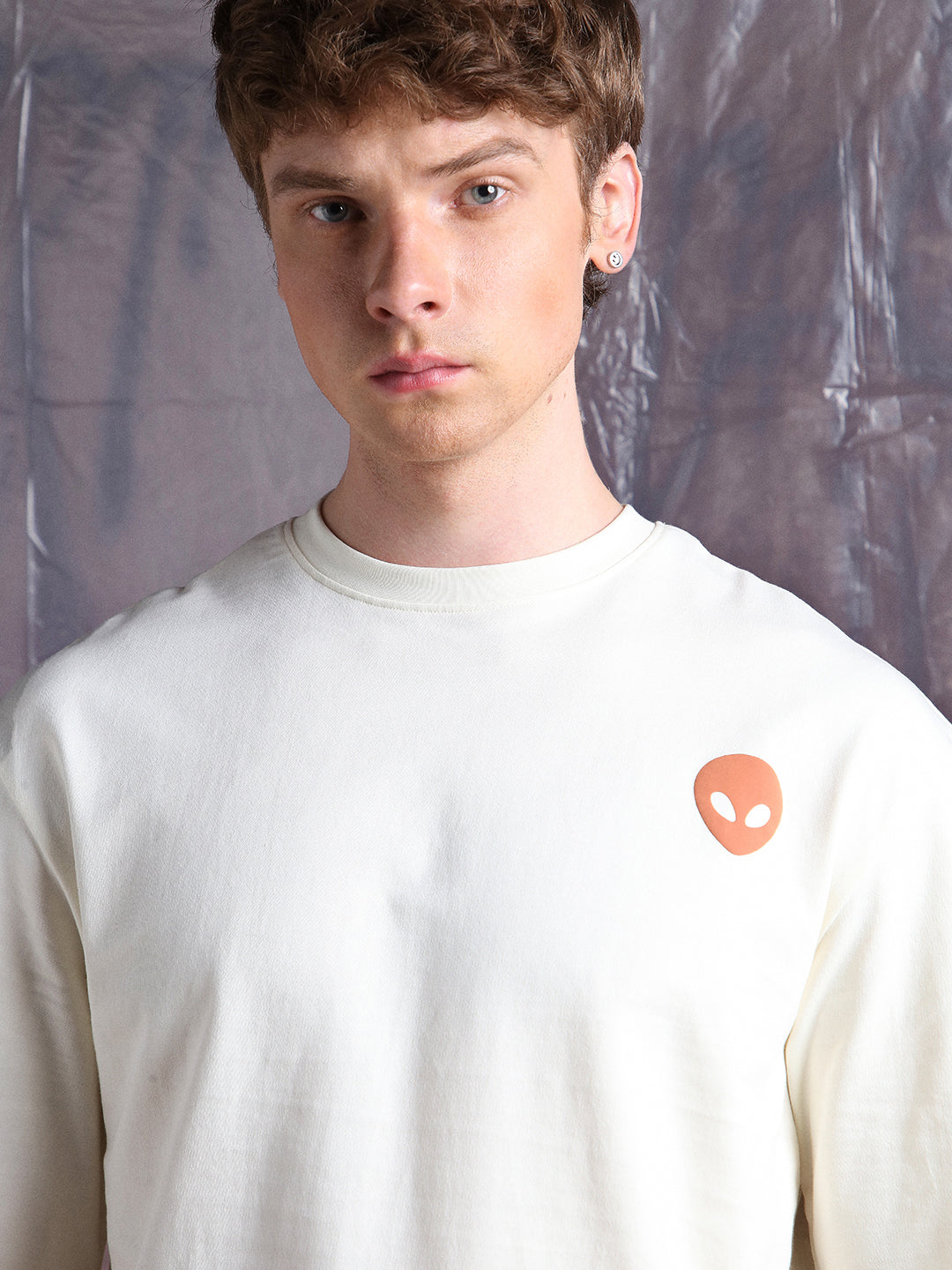 Hubberholme Men Cyborg Graphic Printed Oversized Fit T-shirt