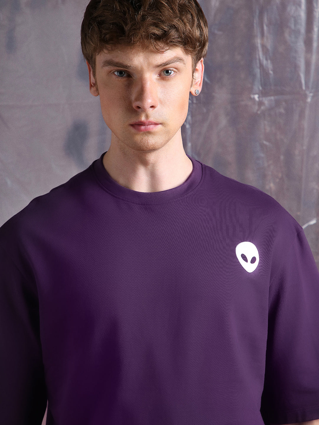 Hubberholme Men Cyborg Graphic Printed Oversized Fit T-shirt