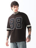 Hubberholme Men Typography Printed Round Neck Cotton Oversized T-shirt