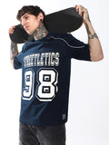 Hubberholme Men Typography Printed Round Neck Cotton Oversized T-shirt