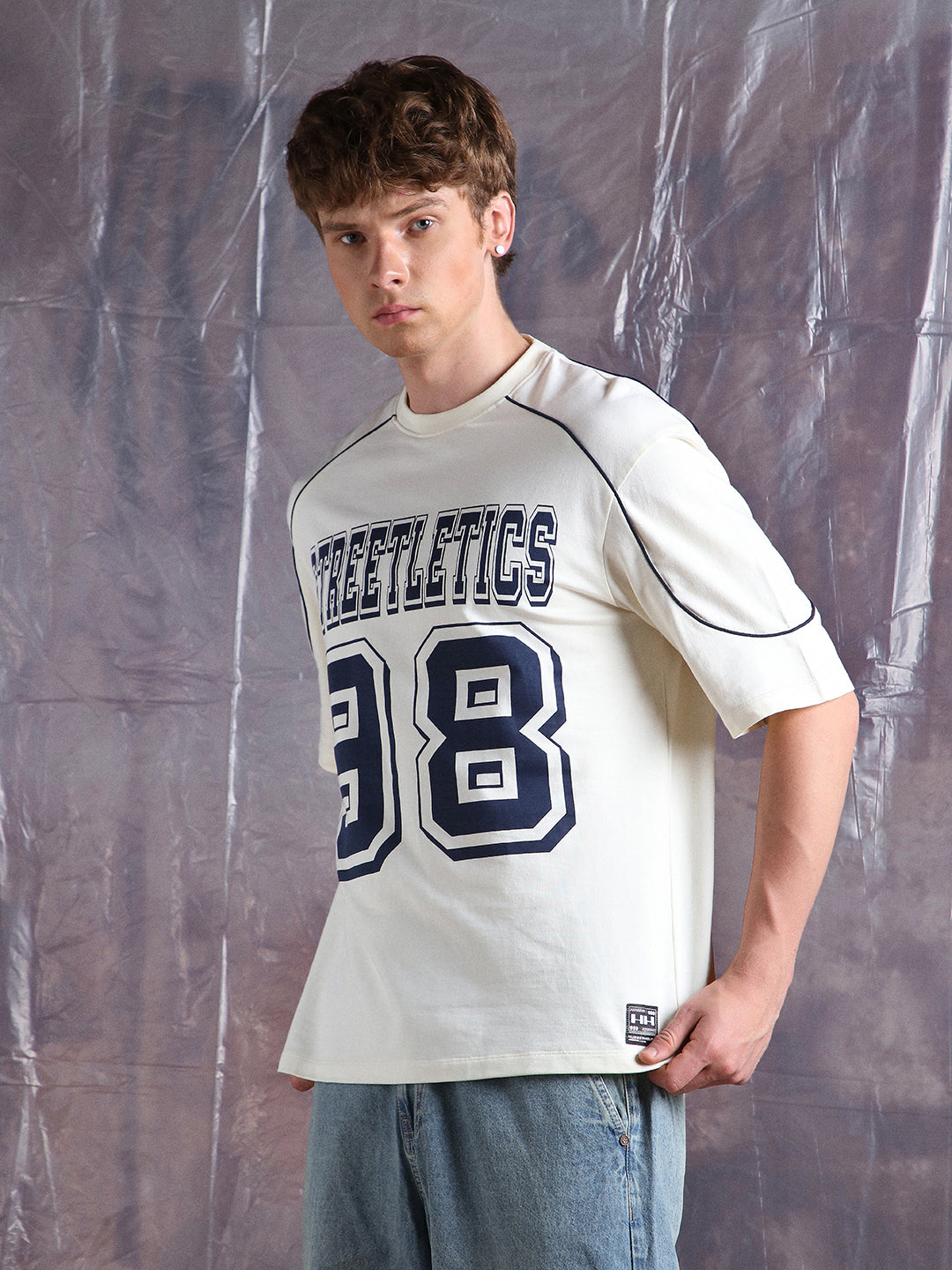 Hubberholme Men Typography Streetletics Printed Round Neck Cotton Relaxed Fit T-shirt
