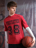 Hubberholme Men Typography Streetletics Printed Round Neck Cotton Relaxed Fit T-shirt