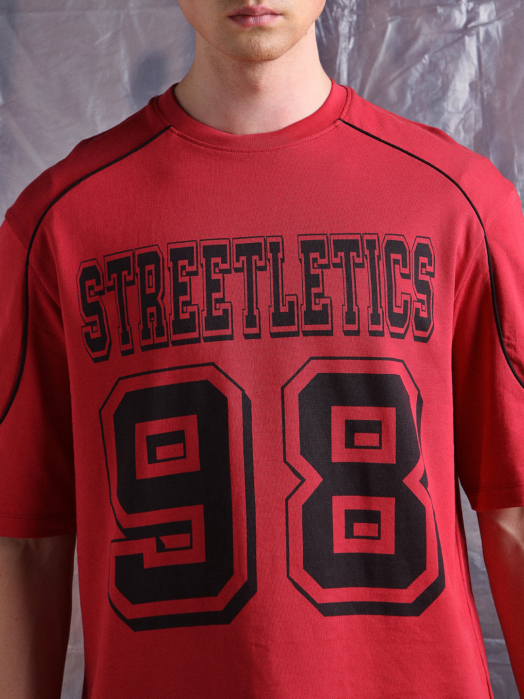 Hubberholme Men Typography Streetletics Printed Round Neck Cotton Relaxed Fit T-shirt