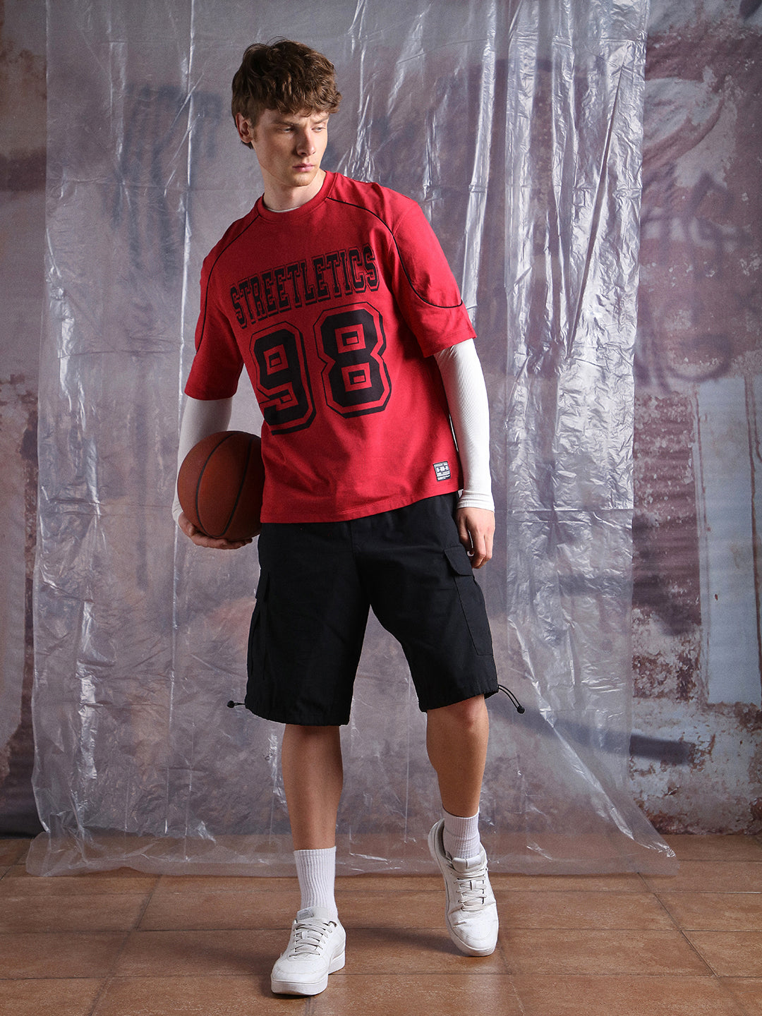 Hubberholme Men Typography Streetletics Printed Round Neck Cotton Relaxed Fit T-shirt