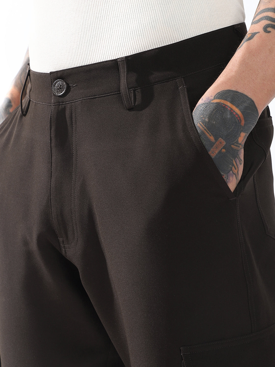 Hubberholme Men Relaxed Straight Leg Easy Wash Korean Trousers