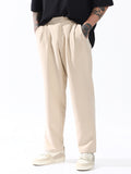 Hubberholme Men Relaxed Straight Leg Easy Wash Korean Trousers