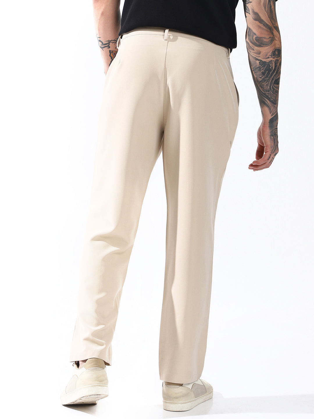 Hubberholme Men Relaxed Straight Leg Easy Wash Korean Trousers